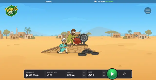 Wheel Out starting screen in the desert